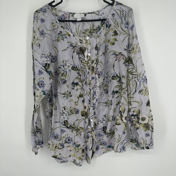 J jill Women's Blouse Floral print Size‎ large - Picture 1 of 7